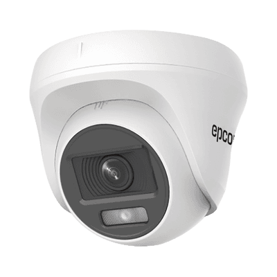 Turret TURBOHD 2 Megapíxel (1080p) / Imagen a color 24/7 / Lente 2.8 mm / Policarbonato / Luz Blanca 20 mts / Interior / Microfono Integrado / TVI-AHD-CVI-CVBS / dWDR