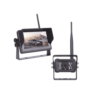 Sistema Profesional Inalámbrico de Cámara de Reversa Infrarroja y Monitor Touch de 7" para Vehículos de Trabajo y Montacargas
