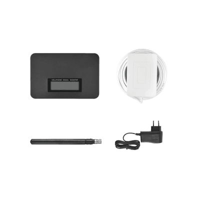 Kit Amplificador de Señal Celular de UNA banda de frecuencia / Mejora las llamadas convencionales / Soporta los datos de las tecnologías 2G y 3G de TELCEL, AT&T y MOVISTAR / Puede cubrir un espacio de hasta 140 m2.