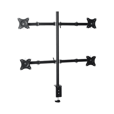 Montaje de Escritorio articulado para 4 monitores de 13 a 27" /  Soporta hasta 15 kg / Vesa 75 x 75 / 100 x 100 / Acero