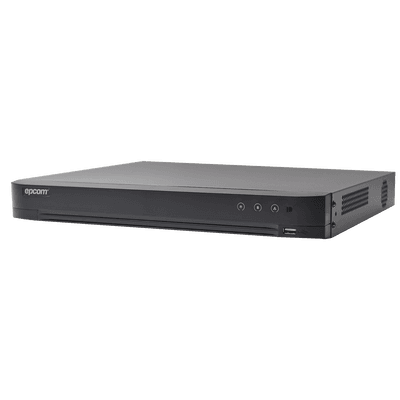 DVR 4 Megapixel / 8 Canales TURBOHD + 4 Canales IP / 1 Bahía de Disco Duro / 1 Canal de Audio / Audio por coaxitron / Vídeoanálisis