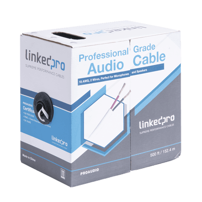 Cable para Audio Profesional de 2 Conductores Calibre 18 para Aplicaciones de Audio y Automatización Bobina de 152 Metros (500 Pies)