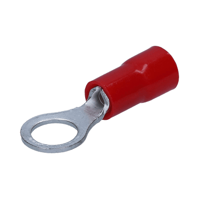 Terminal tipo ojo / 1 /  4 " / 22 - 16 AWG / Rojo / Paquete de 25 piezas.