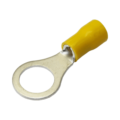 Terminal tipo ojo / 3 / 16" / 10 - 10 AWG / Amarillo / Paquete de 25 piezas.