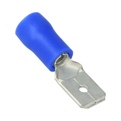 Terminal tipo macho aislada / 16 - 14 AWG / Azúl / Paquete de 25 piezas.