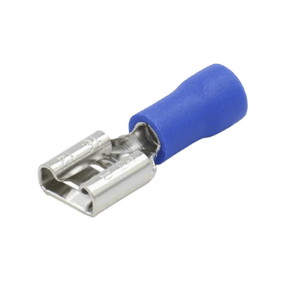 Terminal tipo hembra aislada 0.250 / 16 - 14 AWG / Azúl / Para baterías con terminal F1 / Paquete de 25 piezas.