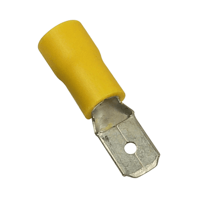 Terminal tipo macho aislada / 12 - 10 AWG / Amarillo / Paquete de 25 piezas.