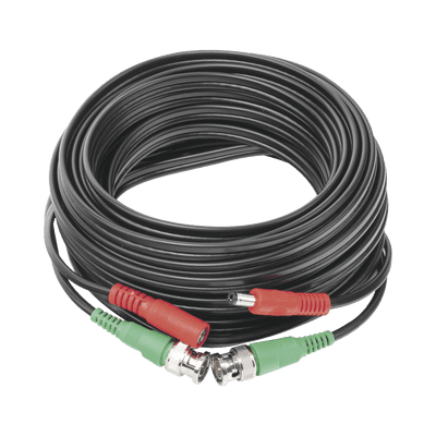 Cable Coaxial (BNC RG59) + Alimentación / SIAMES / 10 Metros (32.81 Pies) / Aleación Cobre + Aluminio CCA / Para Cámaras 4K / Uso Interior y Exterior