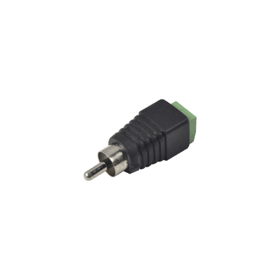 Adaptador RCA Macho Tipo Jack Polarizado / Terminales Tipo Tornillo / Polarizado (+/-) / Recomendado para Video y Audio en Sistemas de Video Vigilancia a 2 Hilos
