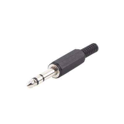 Conector macho de 6,3 mm con funda de plastico (estereo)