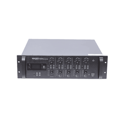 Mezclador Amplificador de Audio - 4 zonas de 240W RMS Hasta 960W | 4 Canales | 5 Entradas | MP3 Tuner USB/SD | 1 Entrada de Micrófono