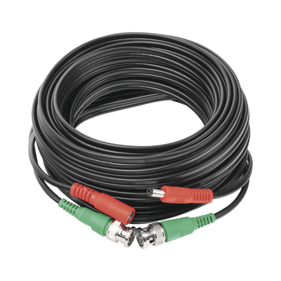 Cable Coaxial (BNC RG59) + Alimentación / SIAMES / 10 Metros (32.81 Pies) / 100% Cobre / Para Cámaras 4K / Uso Interior y Exterior
