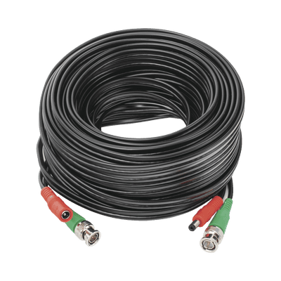 Cable Coaxial (BNC RG59) + Alimentación / SIAMES / 20 Metros (65.62 Pies) / 100% COBRE / Para Cámaras 4K / Uso Interior y Exterior