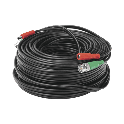 Cable Coaxial (BNC RG59) + Alimentación / SIAMES / 30 Metros (98.43 Pies) / 100% COBRE / Para Cámaras 4K / Uso Interior y Exterior
