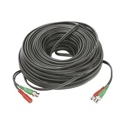 Cable Coaxial (BNC RG59) + Alimentación / SIAMES / 50 Metros (164 Pies) / 100% COBRE / Para Cámaras 4K / Uso Interior y Exterior