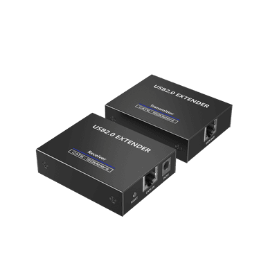 Kit EXTENSOR USB 2.0 de 4 Puertos para Distancias de Hasta  150 m | Soporta USB 2.0, USB 1.1 y USB 1.0 | UTP Cat 5e/6/6a/7 | Soporta Switch Gigabit | Ideal para Cámaras WEB, Impresoras, Escáner, Memorias, Mouse, etc.