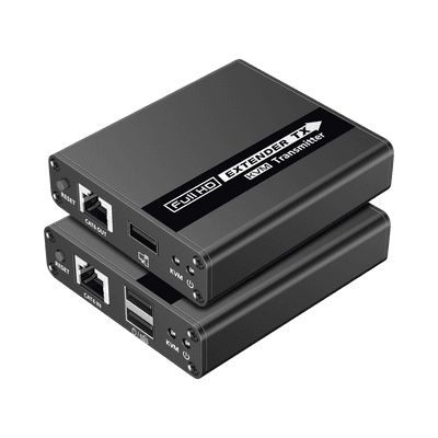 Kit extensor KVM (HDMI y USB) | 40m a 4k@30Hz  | 70m a 1080P@60Hz | Cat 6, 6a y 7 | CERO LATENCIA | HDR | Salida Loop | Salida de audio de 3.5mm |