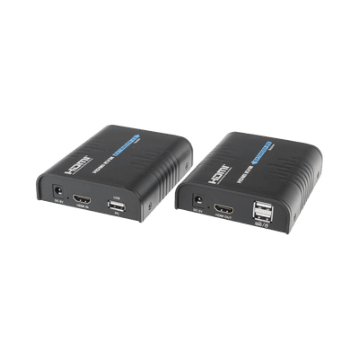 Kit extensor KVM (HDMI y USB) hasta 120 metros / Resolución 1080P @ 60 Hz/ Soporta Cables de red STP y UTP CAT5/5E/6 /  HDMI 1.3 / HDCP 1.2 / PCM / Transmite el Video, Mouse, Teclado y Controla tu DVR vía USB a distancia