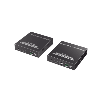 Kit Extensor KVM (HDMI y USB) hasta 120 metros | Transmite el Video y Controla tu DVR vía USB a distancia | Soporta resolución 4K @60Hz | Cat 6, 6a y 7 | Salida Loop en el Tx para visualización local