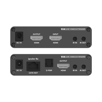 Kit Extensor HDMI hasta 700 metros con Conexión en Cascada / 4K @ 60 Hz/ 70 metros PTP con Cat 6, 6a y 7 / IPCOLOR / CERO LATENCIA / SIN COMPRIMIR / Salida Loop / IR bidireccional / Puerto S/PDIF / Soporta ARC / Soporta 10 TT-676-Rx.