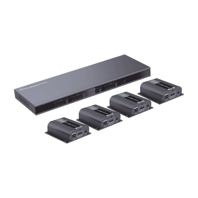 MATRICIAL Y EXTENSOR DE VIDEO HDMI 4 x 4 / 4 Entradas HDMI / 4 Salidas HDMI Loop / 4 Salidas RJ45 para Extender la señal 40 metros por salida  /  1080 @ 60Hz / Conmutación por RS232, Control Remoto o Ethernet.