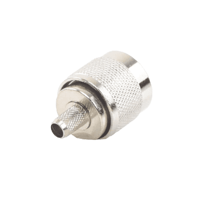 Conector N Macho para 75 Ohm de Anillo Plegable para Cable RG-59, Niquel/Oro/Teflón