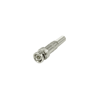 Conector BNC macho de 75 Ohm, con base de resorte para montar a presión cable coaxial RG-59/ Níquel/ Oro/ Teflón.
