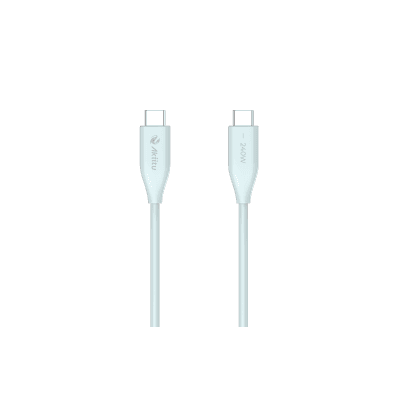 Cable de Carga USB-C a C 1.5 Metros / Potencia 240W / Velocidad Transferencia 480 Mbps / Tecnología GaN (Nitruro de Galio) / Fast-Charging / Material Silicona No Tóxica /  Conector Aluminio Anodizado