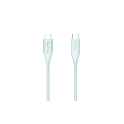Cable de Carga USB-C a C / 1 Metro (3.28 Pies) / Tecnología GaN (Nitruro de Galio / Fast-Charging / Potencia 60W / Velocidad Transferencia 480 Mbps / Material Silicona No Tóxica / Conector Aluminio Anodizado
