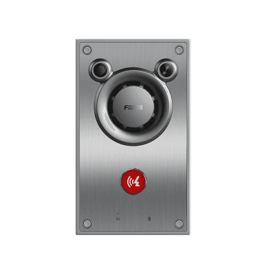 Video/ Intercomunicador IP, Altavoz 10W, 2 relevadores con botón para llamada, anti-vandálico, IP66 e IK10, PoE