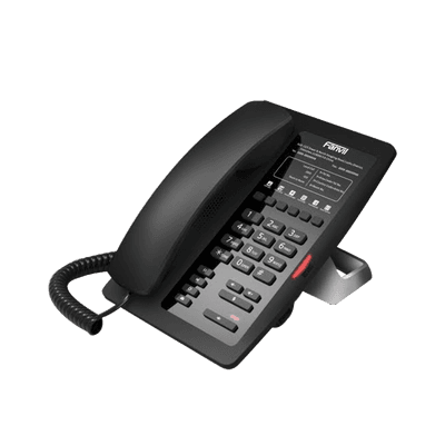 Teléfono IP para Hotelería, profesional con 6 teclas programables para servicio rápido (Hotline), plantilla personalizable con PoE