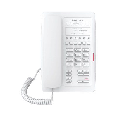 Teléfono IP WiFi para Hotelería, profesional con 6 teclas programables para servicio rápido (Hotline), plantilla personalizable con PoE