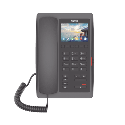 (H5W Color Negro)Teléfono IP WiFi para Hotelería, profesional de gama alta con pantalla LCD de 3.5 pulgadas a color, 6 teclas programables para servicio rápido (Hotline) PoE