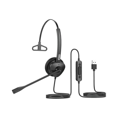 Diadema monoaural con tecnología antishock para teléfonos IP FANVIL con interfaz USB con micrófono de cancelación de ruido, larga durabilidad