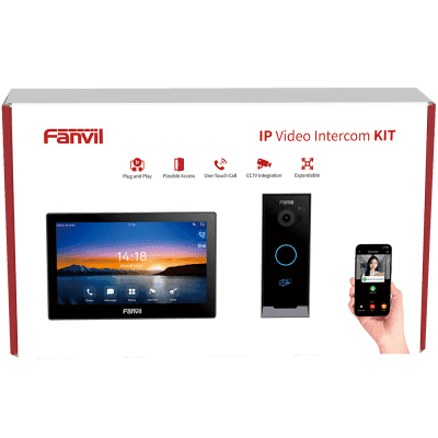 Kit Videoportero IP Fanvil VIK-01, Estación Interior SIP i504W + Frente de Calle i60, Llamadas HD, Desbloqueo Remoto, App Fanvil Link, PoE