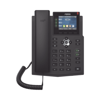 Teléfono IP Empresarial con Estándares Europeos, 6 lineas SIP con pantalla LCD a color, puertos Gigabit, IPv6, Opus y conferencia de 3 vías, PoE/DC