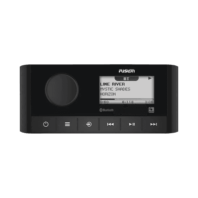 Sistema de Audio Marino / Pantalla LCD 2.3" / Bluetooth y ANT / 180 W Pico / 22 W RMS x 4 / 2 Zonas Multi-Zone / IPX6 e IPX7 / Compatible con AM, FM, DAB+, AUX / Actualizaciones Inalámbricas