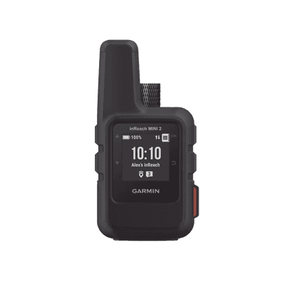 GPS portátil inReach® Mini 2 / Pantalla Monocroma Transflectiva 23 x 23 mm / Resolución 176 x 176 píxeles / Batería Recargable de Iones de Litio / Autonomía Hasta 14 Días / Resistencia al Agua IPX7 / Conectivi