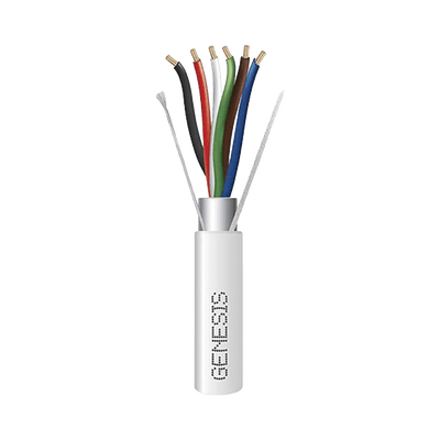 Carrete de 305 Metros (1000 Pies) / Cable de Cobre / 6 x 18 AWG / Plenum / Color Blanco / Blindado / Para Aplicaciones de Alarmas de Intrusión / Control de Acceso / Automatización / Interfonos y Tv Porteros