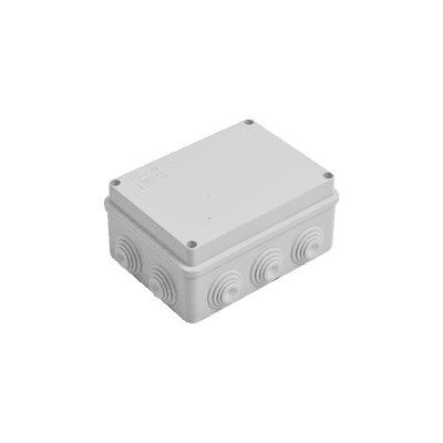 Caja Estanca de PVC Para Derivación y Conexión, 10 Entradas, Tapa Atornillada, 150x110x70 mm (Área interna), Uso Exterior IP55, Material que no Propaga el Fuego y Libre de Hálogenos