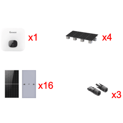 Kit Solar Interconexion  / 10kW  220Vca / Inversor GROWATT / Montaje Incluido