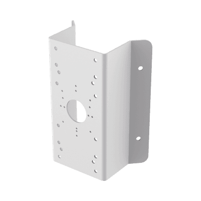 Montaje de Esquina para PTZ TURBOHD o IP / Uso en Exterior / Material de Acero de Carbono / Color Blanco