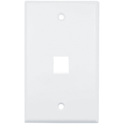 Placa de Pared (Face Plate) / 1 Puerto / Color Blanco / Caja con 20 Piezas / ABS