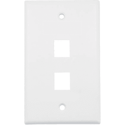 Placa de Pared (Face Plate) / 2 Puertos / Color Blanco / Caja con 20 Piezas / ABS