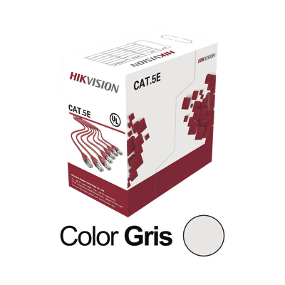 Bobina de Cable UTP 305 Metros (1000 Pies) / Cat5E (24 AWG) / Color Gris / PVC (CM) / Uso en Interior / 100% Cobre / Aplicaciones de CCTV y Redes de Datos