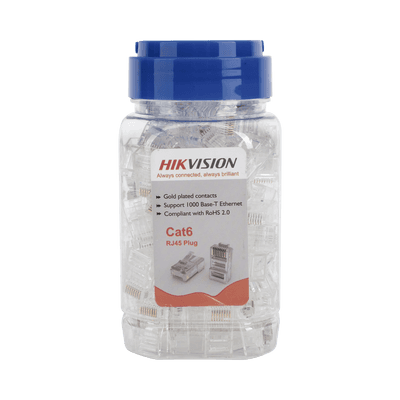 Bote de Conectores RJ45 / Cat 6 / Chapado en Oro 15 μm / UTP / 24 AWG / 100 Piezas / Sin Blindaje / Uso Interior