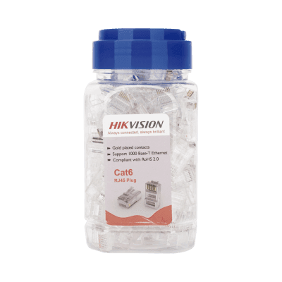 Bote con 100 Piezas de Plug Modular RJ45 / Cat 6 / Chapado en Oro a 15 Micras / Sin Blindaje / Facil Instalación / Uso Interior / Soporta Norma TIA-568B / Cumple con RoHS 2.0