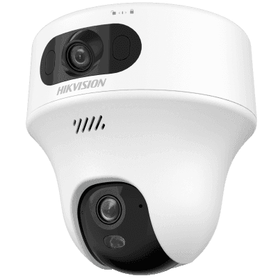 Turret PT 6 Megapixel / Doble Lente (2.8 mm y 4 mm) / Dual Light (10 mts IR + 10 mts Luz Blanca) / Wi-Fi / Interior / Audio Bidireccional (Micrófono y Bocina) / dWDR  / H.265+ / 5 VCD (Conector Tipo C)