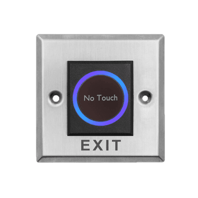 Botón Cuadrado Sin Contacto / Indicador LED / NO / NC / Interior / Acero Inoxidable