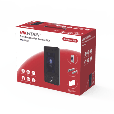 Kit Terminal Reconocimiento Facial / 1500 Rostros + 3000 Huellas + 3000 Tarjetas / Pantalla Táctil 4.3" / 2 MP Gran Angular / PoE + / Alimentación Cerradura / IP65 / Wi-Fi + Audio Bidireccional / Reconocimiento con Mascarilla
